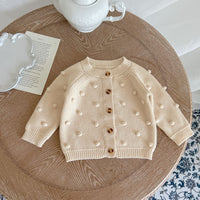 Knitted Cardigan Sweater Solid Color Simple Wool Top