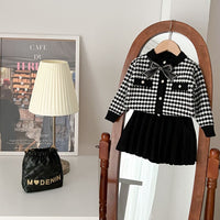 Cardigan Knitted Crew Neck Coat Skirt