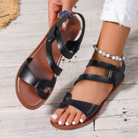 Women's Shoes Color Matching Velcro Women's Flat Sandals
