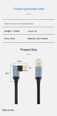 Double Type-C Full-function Data Cable Fast Charging