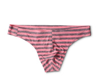 Men's Ice Silk Underwear Stripe Low Waist One-piece