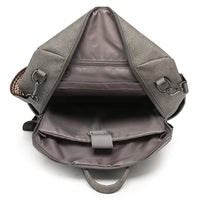 Large Capacity Pu Retro Contrast Color Backpack