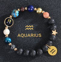 Engraved Womens Constellation Volcanic Stone Bracelet
