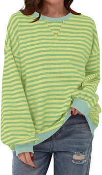 Women's Loose-fitting Casual Striped Hoodie