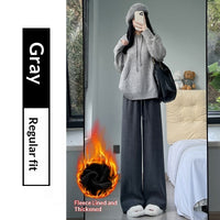 New Relaxed-fit Figure-flattering Straight-leg Casual Lounge-style High-waist Slim Wide-leg Pants