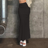 Solid Color Fishtail Skirt Slim High Waist Skirt