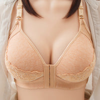 Women's Seamless Plus Size Front Buckle For Underwear Pure Cotton Bra