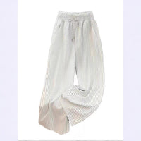 Versatile Vertical-striped Wide-leg Pants