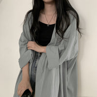 Summer Korean Style Loose Long Sleeve Cardigan Jacket Women's Shirt