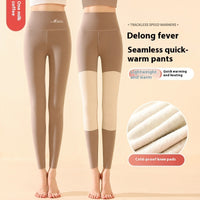 Winter High Waist Knee-pad Leggings Fashion Warm Double-sided Frosted Pants Solid Slim Trousers Women Clothing