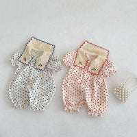 Korean Style Full Printed Dots Short Sleeved Kazakhstan