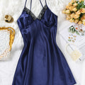 Womens Satin Nightgown Sheer Design Lightweight Pajamas And Loungewear