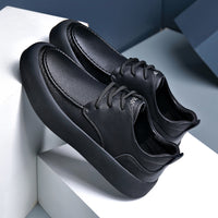 Men's Leather Flat Bottom Casual Sneakers
