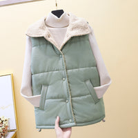Sleeveless Vest Warm Down Cotton Lamb Wool Vest For Women