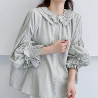 Artistic Retro Cotton-Linen Shirt Womens New Season Style