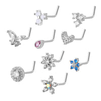 Unisex Stainless Steel Inlay Zircon Puncture Nose Ring