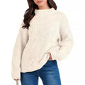 Drop Shoulder Loose Casual Twisted Knitted Pullover Sweater