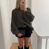 Casual All-match Round Neck Long Sleeve Knitted Sweater