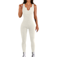 Women Sleeveless Vest Jumpsuit High Elastic Thread