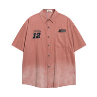 Embroidered Pocket Loose Shirt Summer Men