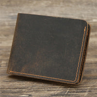 Men's Crazy Horse Leather Wallet European And American Retro