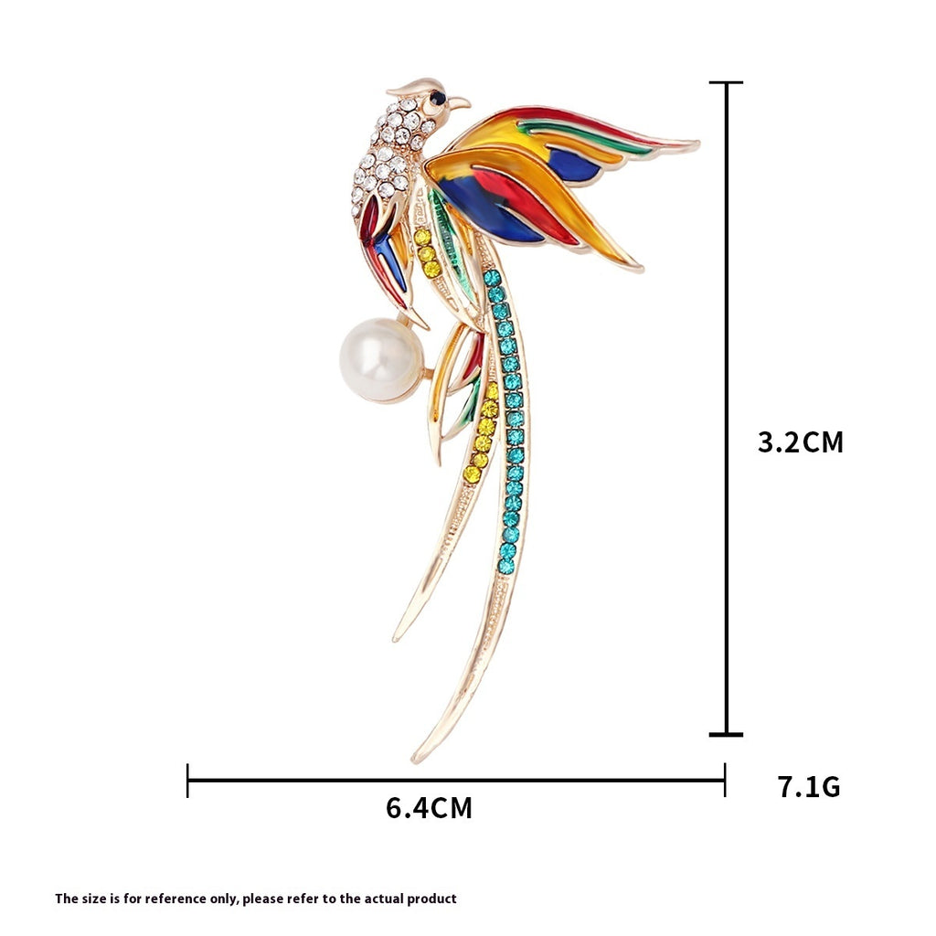 Hummingbird Phoenix Peacock Oil Drip Brooch Pin Clothing Accessories