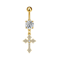 Personalized Zircon Butterfly Round Belly Button Ring