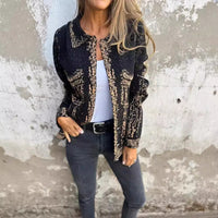 Lapel Variegated Metal Buckle Knitted Coat