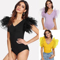 Slim-fit Fashionable V-neck Long-sleeved Pull-up Jumpsuit For Women