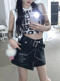 Hot Girl Retro Denim Skirt High Waist Slimming