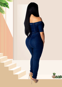 Tube Top One-shoulder Slim Slimming Jumpsuit Jeans