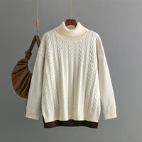 Two-tone Patchwork Jacquard Loose  Western-style Slimming Top For Women