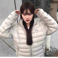 Lightweight Fine Plaid Horizontal Pattern Sports Leisure Hooded Cotton Jacket