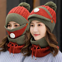 New Women's Fleece Thickened Warm Knitted Wool Hat