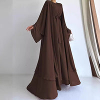 Womens Ethnic-style Solid-color Elegant Dress Casual Loose Jacket