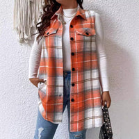 Plus Size Plaid Sleeveless Vest