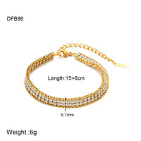 Full-Crystal Zircon Flower Stainless Steel Bracelet