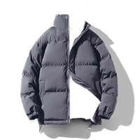 Warm Solid Color Loose Stand-collar Unisex Cotton Coat