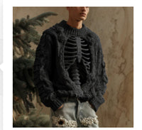 New 3D Digital Printing Fashion Casual Round Neck Thick Needle Sweater