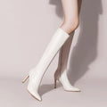 Womens Solid Color Casual White Pointedtoe Overtheknee Boots