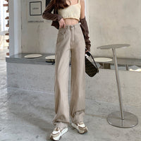Plus-size Curvy Womens Wide-leg Loose-fit Draping Floor-length Pants