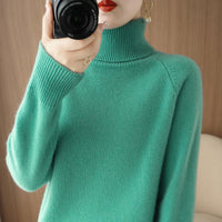 Women's Fashion High Collar Knitted Sweater