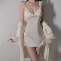 Lace Slip Nightdress Outerwear Gown Homewear Suit