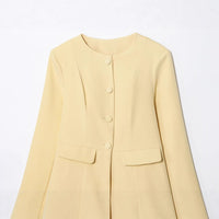 Women's Breasted Round Neck Suit Jacket