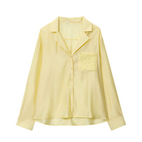 Solid Color Embroidered Pocket Shirt