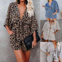 New Sexy V-Neck Wide Loose Jumpsuit For Women At Home And Holiday Style Jumpsuit