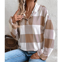 Loose Casual Fashion Button Long Sleeve Hooded Sweater