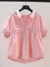 Women's Shirt Puff Sleeve Chiffon Top