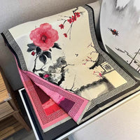 Chinese Aesthetic Ink Painting Shawl Outer Match Autumn And Winter Warm Scarf