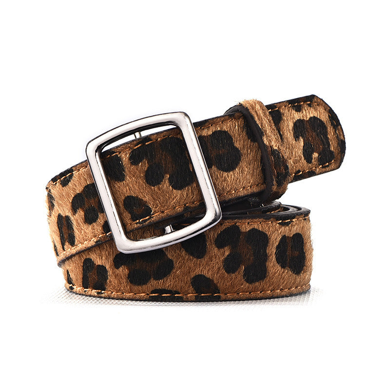 Fashionable Leopard Print Belt Female Decorative Pin Buckle